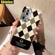 New Design Case For OPPO Reno 11 Pro Case Cartoon Rhombus Pattern TPU Soft Fashion Shockproof Cases for OPPO Reno 11Pro Back Cover Silicone Couple