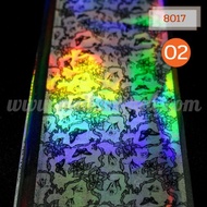 Silver Foil Decorated With Flower Nails 02