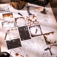 JIANWU Motteld Rust Cracking Series Vintage Pattern Landscape Material Collage PET Sticker Creative 