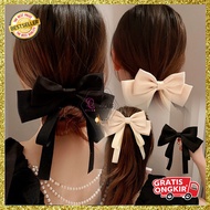 Korean Hair Clips for Adult Women, Large Ribbon Hair Clips Silk FabricPOLOS satin AK203