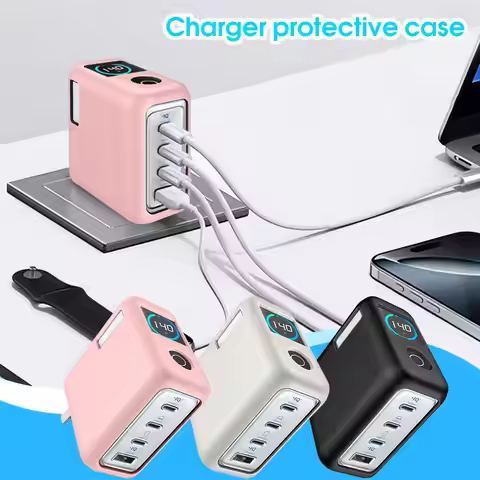 Silicone Protective Cover For Anker Zolo 140W Four-port Gallium Nitride Charger Dust-proof And Anti-