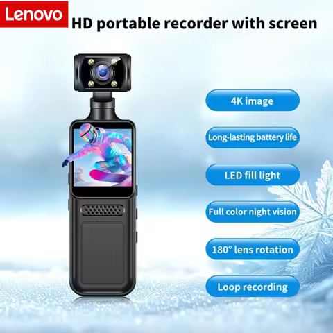 Lenovo Handheld 2K Hd Rotating Mini Portable Camera Wearable Night Vision Sports Recorder Outdoor Ac