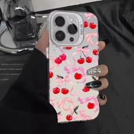 Cherry Bowknot Pattern Imd Phone Case Compatible For iPhone 16E 16 Pro Max 16 Plus 6 Plus 6S Plus Ha