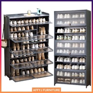 Shoe Cabinet Home Black Gray Shoe Cabinet 2022 New Flip Door Shoe Rack Cabinet (AF)