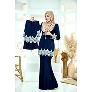 BAJU KURUNG MODEN WARDAH NAVY BLUE BABY BLUE KURUNG LACE BAJU RAYA 2022 SET SEDONDON IBU ANAK BAJU MELAYU RVC