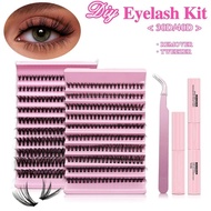 8-16mm Diy Full Eyelash Kit 30d/40d D Curl False Eyelashes Extension Eyelash Tweezers Natural M4