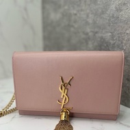 香緹國際精品 827 YSL 流蘇woc 粉金色