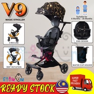 Littleone Advanced V9 Ultralight Foldable 2-Way Facing Magic Stroller Adjustable Awning &amp; Rotating Seat with One Button