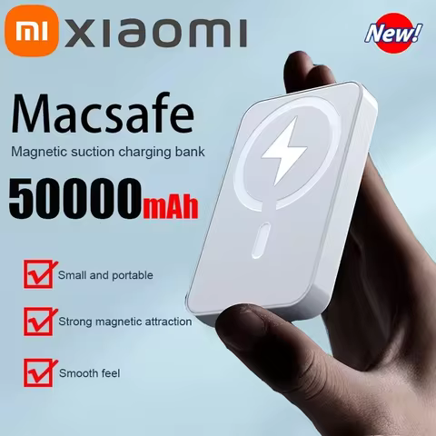 Xiaomi 500000mAh Capacity Magnetic Wireless Power Bank External Portable Battery Pack For iphone Sam