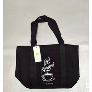 cafe kitsune fox print canvas tote shoulder bag
