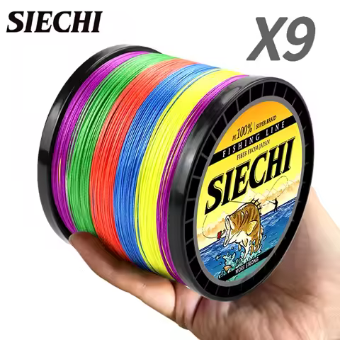 SIECHI New X9 300M 500M 1000M PE Fishing Line 9 Strand Reverse Spiral Tech Multifilament Strong Carp