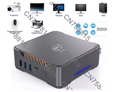 Home Office 4K Gaming Mini Portable Computer Three Screen Output，GK3VPLUS/N100 Mini Host N150