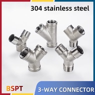 DN8/DN15/DN20 male+male+Female Threaded 3 Way Tee Y Pipe Fitting 1/4" 1/2" 3/4"  BSPT Threaded 304 S