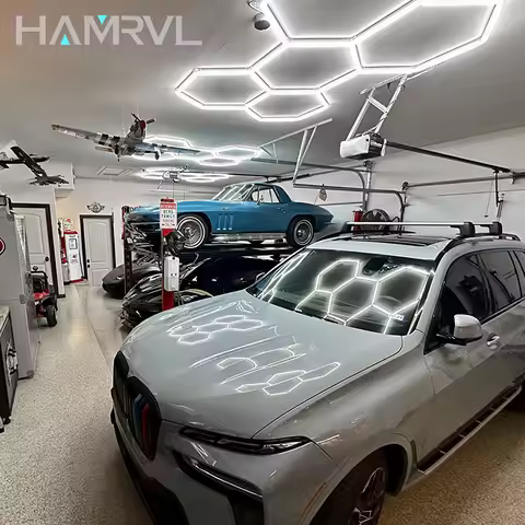 Garage Light Hexagon LED Lighting Gym BarberShop Hair Salon Ceiling Light For Studio Car Detail 4S D