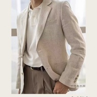 Top Blazer Blazer Blazer Blazer Men Casual Blazer Men Suit Suit Men Linen Fashion Business Slim-fit 