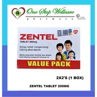 ZENTEL SUSPENSION 10ML / 2X10ML (EXP: 02/2026) / ZENTEL TABLET 200MG 1X2S / 2X2S (1 BOX) (EXP: 11/20