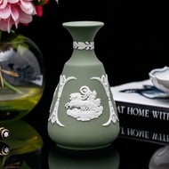 英國製Wedgwood Jasper碧玉浮雕希臘神話綠色陶瓷花瓶花器