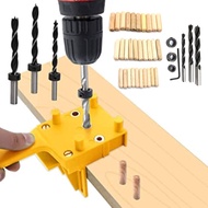 38Pcs ไม้ Doweling Jig Kit 6/8/10มม.มือถือไม้ Dowel เครื่องช่วยเจาะสำหรับสว่าน-