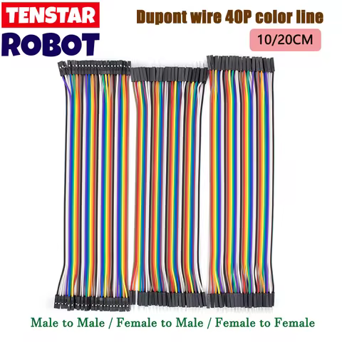 2.54mm Dupont Line 20cm 10cm 40Pin Male to Male+Female to Male + Female to Female Jumper Wire Dupont