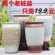 Creative Succulent Flowerpot#个性包特大号老桩陶瓷花盆花盆盆大口径高 N06D