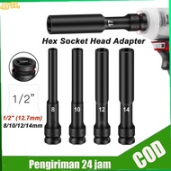 MATA GILISHOP 4pcs Shock Cover Wrench Bits Impact Socket 1/2" Fits Sockets/ Bits Socket Bits Hex Soc