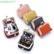 MXBEAUTY1 Kiss Lock Change Pouch - PU Leather Jewelry Case for Earrings