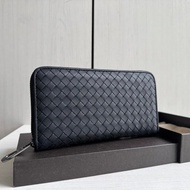 BV Baodie Braided Imported Cowhide Long Wallet Wallet Genuine Leather Men Women Zipper Wallet 19 * 1