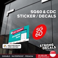 [SG Seller] SG60 CDC Voucher Decal Sticker Hawker Shop Restaurant Cafe (1pc)