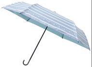 estaa - 日本直送 - Beauty Shield 晴雨兼用 防UV 遮光 遮熱 日傘 折傘 短傘 - 條紋碎花 - 天藍色