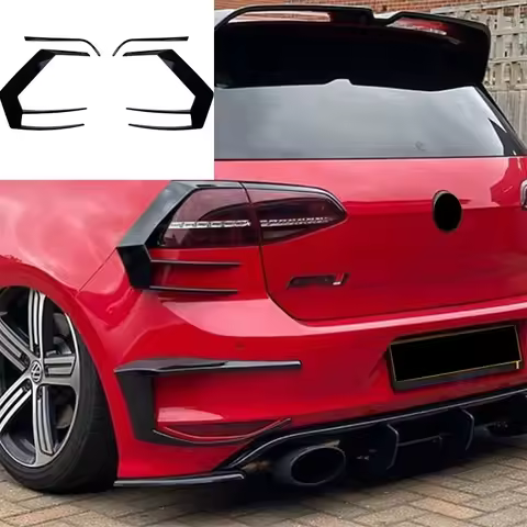 Car Rear Bumper Splitter Canard Trim Tail Light Covers Rear Lamp Stickers Air Knife For VW MK7 Golf 