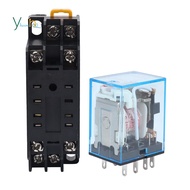 220/240V AC Coil DPDT Power Relay MY2NJ 8 Pin w Socket Base