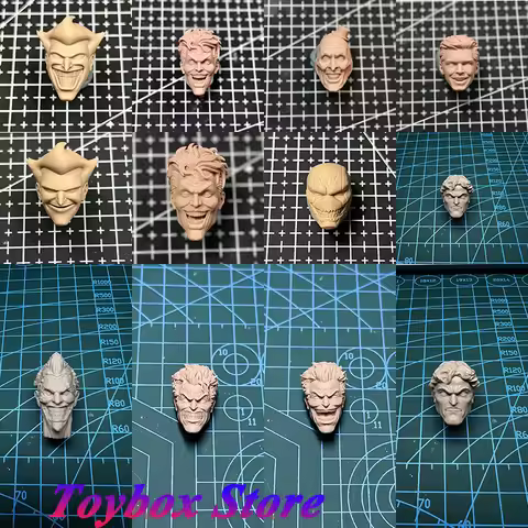 1/12 Scale Comics Villain Man Soldier White Model Head Sculpt Anime Lifelike Clown Unpainted Carving