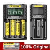 NITECORE UMS2 UMS4 UM2 UM4 SC4 Inligent QC Charger For 3.7V 18650 16340 21700 20700 22650 26500 18350 AA AAA Battery Charger