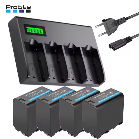 8800mAh NP-F970 NPF960 NPF970 Battery + 4-Channel Battery Charger for Sony NP F970 F960 F550 F570 QM