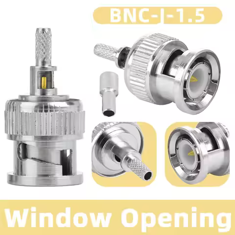 5PCS BNC Male Crimp Plug BNC-J-1.5 RF Connector Crimp Nickelplated for Coaxial Cable RG174 RG316 LMR