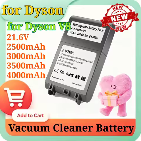New 21.6V 2500/3000/3500/4000mAh High Capacity Li-ion Replacement Battery for Dyson V8 Cordless Hand