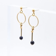 Chemistry 圓形小分子藍砂石耳環