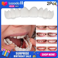 COD gigi palsu sarung original gigi palsu tooth cover gigi kosmetik snapon smile 1/2 Pcs Smile Denture Fit Flex Cosmetic Teeth Comfortable Veneer Cover