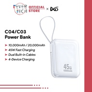 [CCC Certified] MXD 45W 10000mAh/20000mAh Fast Charging Portable Power Bank, Dual Built-in Cables, C