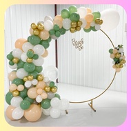 2M Balloon Arch Stand Metal Arch Backdrop Gold Flower Rack Circle Backdrop for Wedding/Birthday