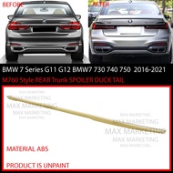 BMW 7 SERIES G11 G12 2016-2020 M760 STYLE REAR TRUNK SPOILER DUCK TAIL ABS SKIRT LIP BODYKIT