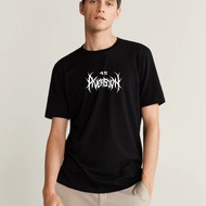 DISTRO AVERSION T-SHIRT/ BLACK DISTRO T-SHIRT - COOL MEN'S METAL 45 T-SHIRT