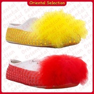 hand made  wool    gift is a small car Children's Lion Dance Shoes Red Golden White  Size 22-45 ZEO7