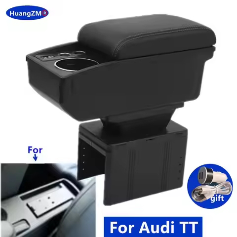 Car Armrest Box For Audi TT Coupe for Audi TT Center Storage Box cup holder Interior Retrofit Parts 