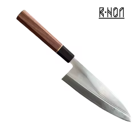 RHON 9INCH Japanese Deba Knife S/S5Cr15Mov Steel Single Edge Salmon Fish Head Chopping Slicing Meat 