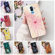 6.0'' Clear For Samsung J8 2018 Case J810F J810G Cute Cat Fashion Flowers Painted Back Cover For Gal