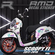 Decal Sticker Honda Scoopy Fi 2018-2020 Full Body - Stiker Scoopy Fi Fullbody Motif Bunga