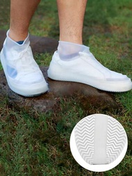 1 雙乳膠防水鞋套加厚防滑橡膠鞋套適合男士女士戶外活動、成人及兒童