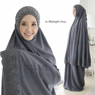 Mukena Siti Khadijah Use Midnight Gray Color Lace