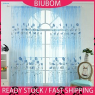 Fine Workmanship Window Treatment Wear Resistant Polyester Flower Pattern Rod Pocket Sheer Curtain Panel for Home